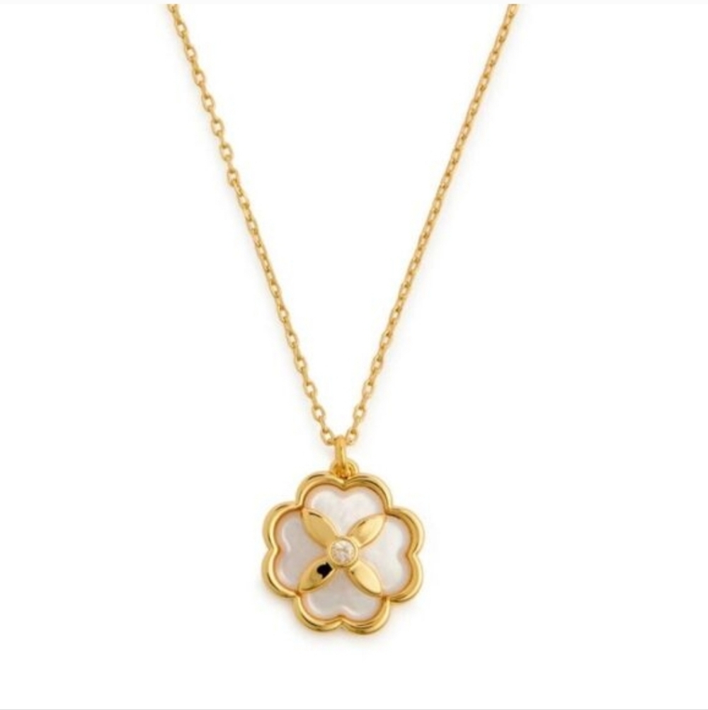 Kate Spade Heritage Bloom Studs Gold Mother of Pearl Necklace